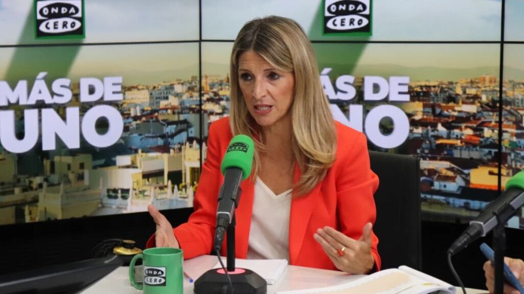 Yolanda Díaz, con Carlos Alsina en ‘Más de uno’: “Como no haya regeneración democrática la responsabilidad de llegar o no a 2027 será de Pedro Sánchez”